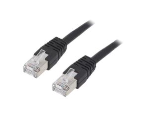 Patch cord F/UTP, Cat 5e, RJ45 wtyk z obu stron, linka, CCA, 2m PP22-2M/BK