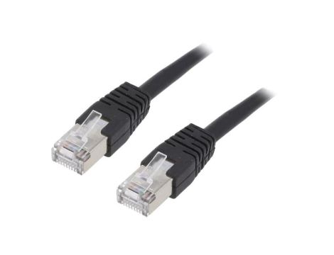Patch cord F/UTP, Cat 5e, RJ45 wtyk z obu stron, linka, CCA, 2m PP22-2M/BK