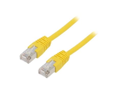 Patch cord F/UTP, Cat 5e, RJ45 wtyk z obu stron, linka, CCA, 0,5m PP22-0.5M/Y