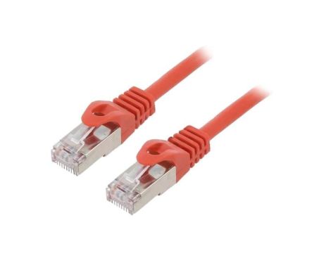 Patch cord F/UTP, Cat 6, RJ45 wtyk z obu stron, linka, CCA, 0,5m, PVC, czerwony PP6-0.5M/R