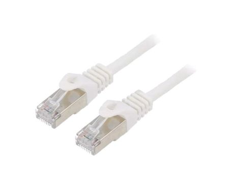 Patch cord F/UTP, Cat 6, RJ45 wtyk z obu stron, linka, CCA, 3m, PVC, biały PP6-3M/W