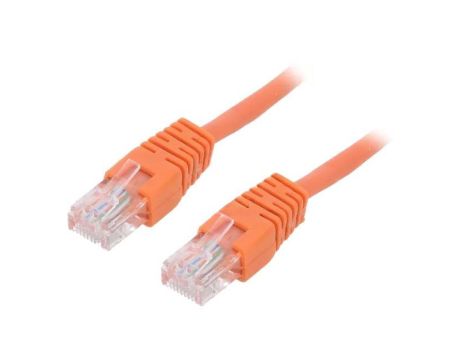 Patch cord U/UTP, Cat 5e, RJ45 wtyk z obu stron, linka, CCA, 0,5m PP12-0.5M/O
