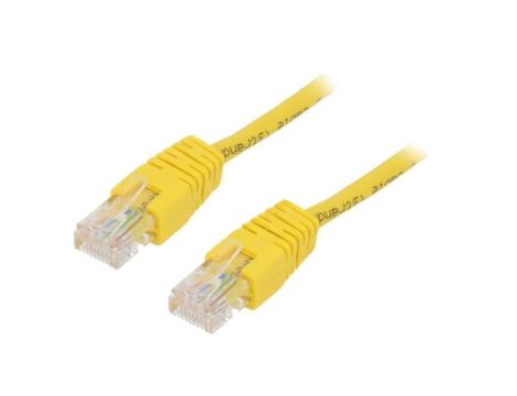 Patch cord U/UTP, Cat 5e, RJ45 wtyk z obu stron, linka, CCA, 1m PP12-1M/Y