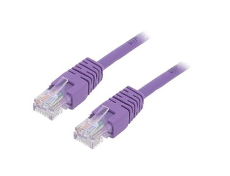 Patch cord U/UTP, Cat 5e, RJ45 wtyk z obu stron, linka, CCA, 0,5m PP12-0.5M/V