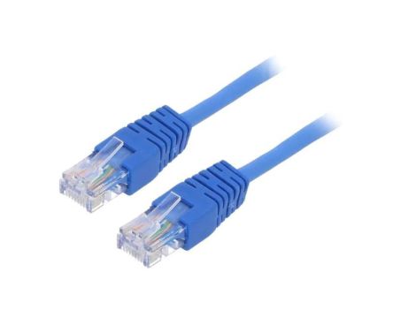 Patch cord U/UTP, Cat 5e, RJ45 wtyk z obu stron, linka, CCA, 0,5m PP12-0.5M/B