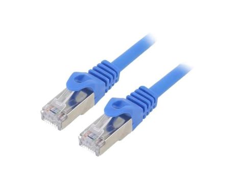 Patch cord F/UTP, Cat 6, RJ45 wtyk z obu stron, linka, CCA, 2m, PVC, niebieski PP6-2M/B