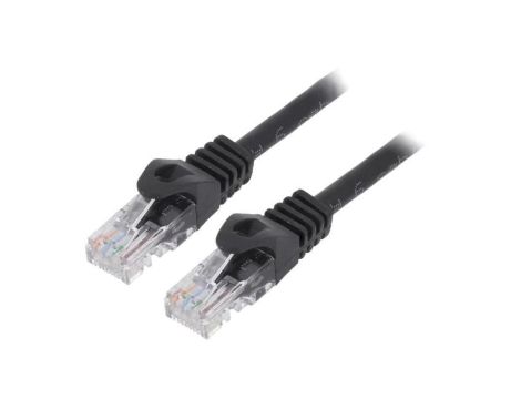 Patch cord U/UTP, Cat 6, wtyk RJ45 z obu stron, linka, CCA, 5m PP6U-5M/BK