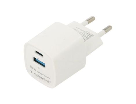 Zasilacz impulsowy, sieciowy,wtykowy, 5VDC, 3A, 20W, biały TA-UC-PDQC20-W-01