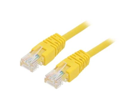 Patch cord U/UTP, Cat 5e, RJ45 wtyk z obu stron, linka, CCA, 0,5m PP12-0.5M/Y