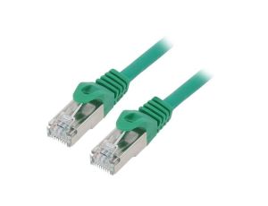Patch cord S/FTP, Cat 6a, wtyk RJ45 z obu stron, linka, Cu, 1m PP6A-LSZHCU-G-1M