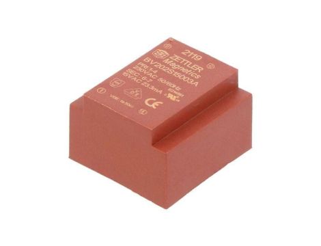 Transformator zalewany, Moc: 0,35VA, Upierw: 230VAC, Iwyj: 23,3mA, Uwyj: 15V, na PCB BV202S15003A