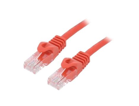 Patch cord U/UTP, Cat 6, RJ45 wtyk z obu stron, linka, CCA, 0,5m PP6U-0.5M/R
