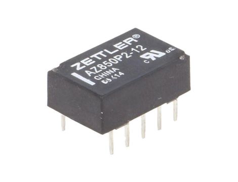 Przekaźnik elektromagnetyczny, DPDT, Ucewki: 12VDC, Iwyj: 1A, na PCB AZ850P2-12
