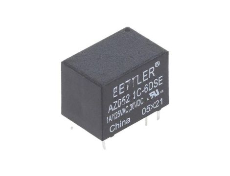 Przekaźnik elektromagnetyczny, SPDT, Ucewki: 6VDC, Iwyj: 1A, na PCB AZ952-1C-6DSE