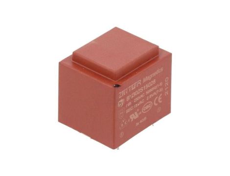 Transformator zalewany, Moc: 2,8VA, Upierw: 230VAC, Iwyj: 187mA, Uwyj: 15V, na PCB BV302S15028