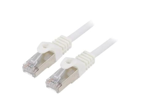 Patch cord F/UTP, Cat 6, RJ45 wtyk z obu stron, linka, CCA, 0,5m, PVC, biały PP6-0.5M/W