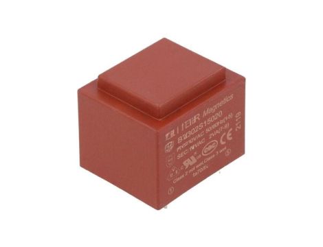 Transformator zalewany, Moc: 2VA, Upierw: 230VAC, Iwyj: 133mA, Uwyj: 15V, na PCB BV302S15020
