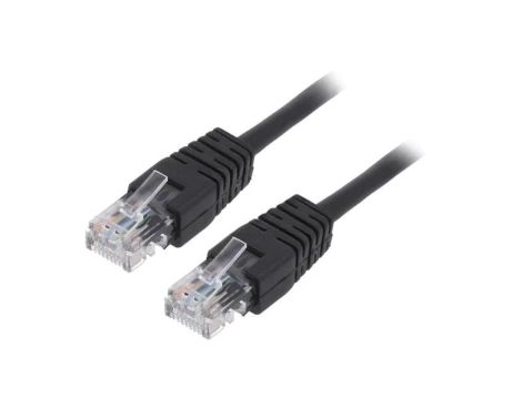 Patch cord U/UTP, Cat 5e, RJ45 wtyk z obu stron, linka, CCA, 3m PP12-3M/BK
