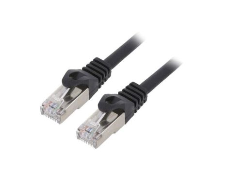 Patch cord S/FTP, Cat 6a, RJ45 wtyk z obu stron, linka, Cu, 0,5m PP6A-LSZHCU-BK-0.5M