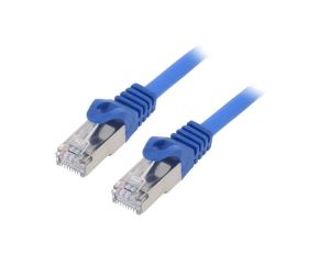 Patch cord S/FTP, Cat 6a, RJ45 wtyk z obu stron, linka, Cu, 1m PP6A-LSZHCU-B-1M