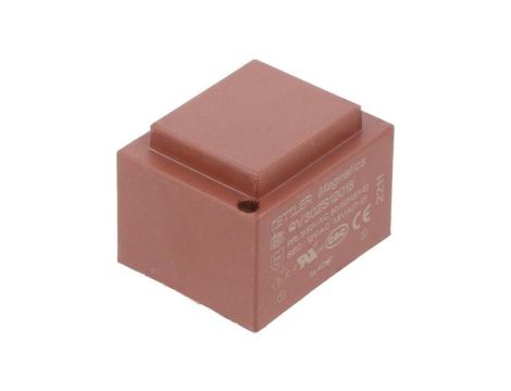 Transformator zalewany, Moc: 1,8VA, Upierw: 230VAC, Iwyj: 150mA, Uwyj: 12V, na PCB BV302S12018