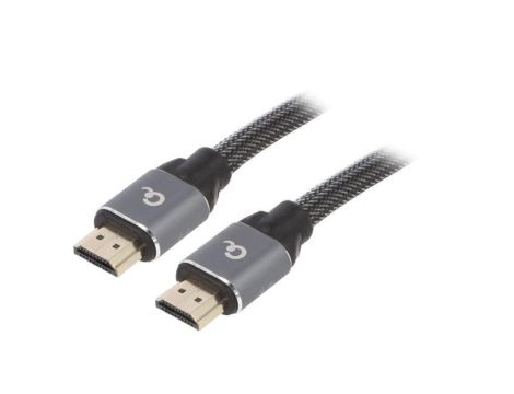 Kabel HDMI, wtyk z obu stron, tekstylny, czarny, 28AWG, dł. przewodu: 1m CCBP-HDMI-1M