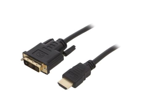 Kabel DVI-D (18+1) wtyk,HDMI wtyk, PVC, czarny, 30AWG, dł. przewodu: 1,8m CC-HDMI-DVI-6