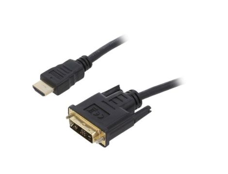 Kabel DVI-D (18+1) wtyk,HDMI wtyk, PVC, czarny, 30AWG, dł. przewodu: 0,5m CC-HDMI-DVI-0.5M