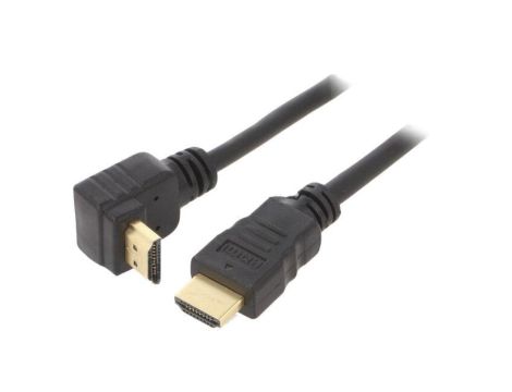 Kabel HDMI wtyk,HDMI wtyk 90 góra/dół, PVC, HDMI 2.0, 30AWG, dł. przewodu: 3m CC-HDMI490-10