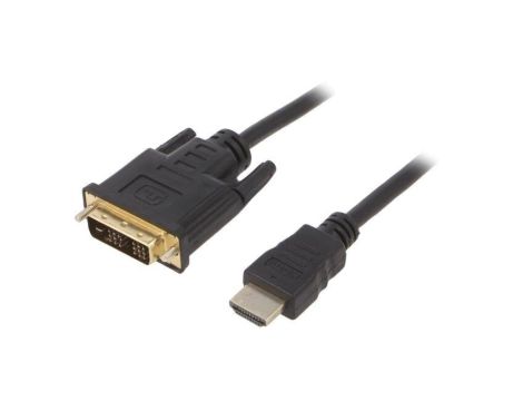 Kabel DVI-D (18+1) wtyk,HDMI wtyk, PVC, czarny, 30AWG, dł. przewodu: 4,5m CC-HDMI-DVI-15