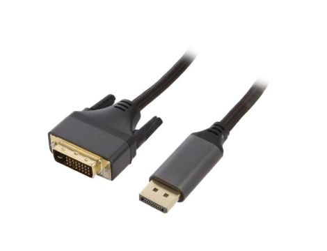Kabel DisplayPort wtyk,DVI-D (24+1) wtyk, tekstylny, dł. przewodu: 1,8m CC-DPM-DVIM-4K-6