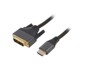 Kabel DVI-D (18+1) wtyk,HDMI wtyk, tekstylny, 4K,UHD 2160p, dł. przewodu: 1,8m CC-HDMI-DVI-4K-6