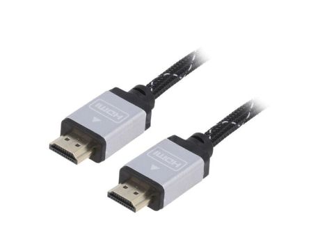 Kabel HDMI, wtyk z obu stron, tekstylny, czarny, 30AWG, dł. przewodu: 5m CCB-HDMIL-5M