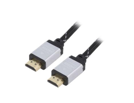 Kabel HDMI, wtyk z obu stron, tekstylny, czarny, 30AWG, dł. przewodu: 1m CCB-HDMIL-1M