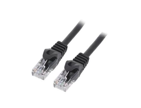 Patch cord U/UTP, Cat 6, RJ45 wtyk z obu stron, linka, CCA, 1m PP6U-1M/BK