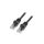 Patch cord U/UTP, Cat 6, RJ45 wtyk z obu stron, linka, CCA, 1m PP6U-1M/BK