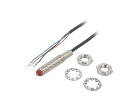 Czujnik fotoelektryczny, odbiciowy, z konfiguracją wyjścia PNP, max. 0,1A, przewody, BOS 08E-PS-KD20-02