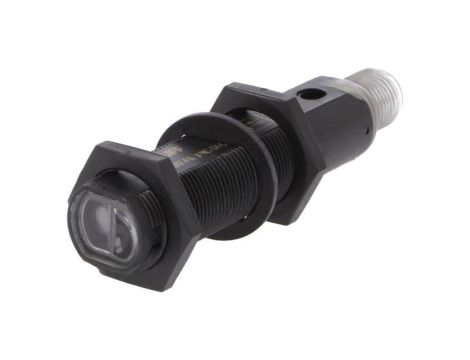 Czujnik fotoelektryczny, odbiciowy, z konfiguracją wyjścia PNP, max. 0,1A, M12 męski, IP67, BOS 18KF-PA-1LOC-S4-C