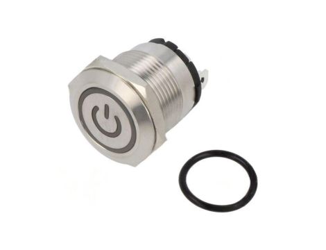 Przełącznik: wandaloodporny Poz: 2 SPST-NO 20A/220VAC IP40 ONPOW6219F-10ZET/J/B/12V/S (SHORT PINS)