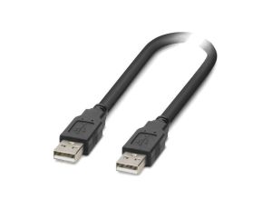 Kabel USB 2.0 USB A wtyk z obu stron 0,5m czarny Cu PVC 1333131
