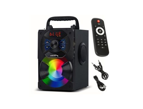 Głośnik przenośny bluetooth Audiocore, radio FM, wejście kart SD/MMC, AUX, USB, pilot, AC730
