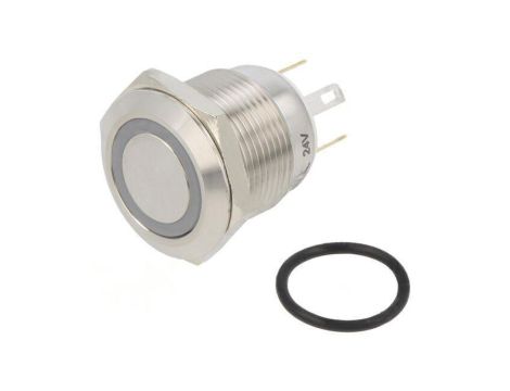 Przełącznik: wandaloodporny Poz: 2 SPST-NO 0,5A/220VAC IP65 GQ19F-10E/J/B/24V/S