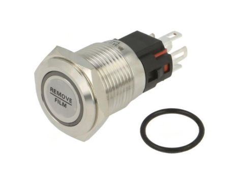 Przełącznik: wandaloodporny Poz: 2 SPDT 1A/220VAC IP65 ON-(ON) ONPOW6116F-11E/Y/24V/S