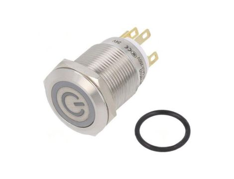 Przełącznik: wandaloodporny Poz: 2 SPDT 3A/220VAC 5A/24VDC LAS1GQF-11ET/W/24V/S