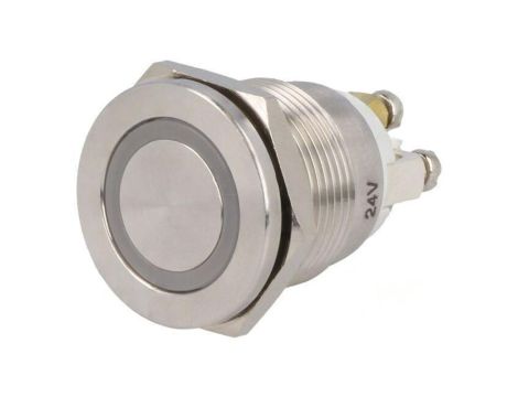 Przełącznik: wandaloodporny Poz: 2 SPST-NO 0,5A/220VAC IP65 GQ19PF-10E/Y/24V/S
