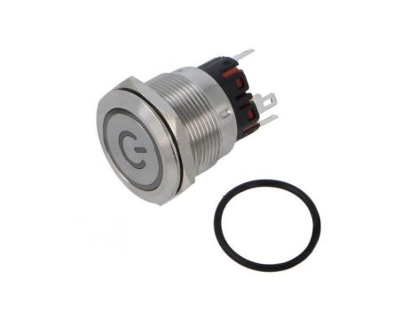 Przełącznik: wandaloodporny Poz: 2 SPDT 1A/220VAC IP65 ON-(ON) ONPOW6122F-11ET/G/24V/S