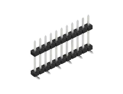 Złącze kołkowe, listwa kołkowa, męskie, kątowe,Il. pinów: 11, SMT, 3A, 100V, raster: 2 mm 10175603