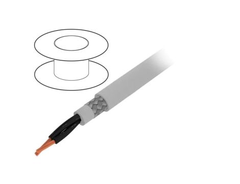 Przewód na rolce 50m Pro-Met 2x0,5mm2 PVC ciemnoszary 300V/500V 470025CY GE321