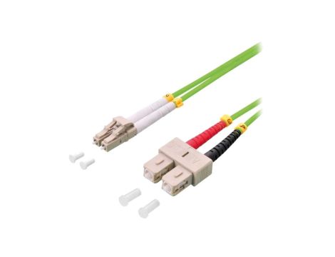 Patch cord światłowodowy OM5 LC/UPC,SC/UPC 7,5m LSZH zielony FP5LS07