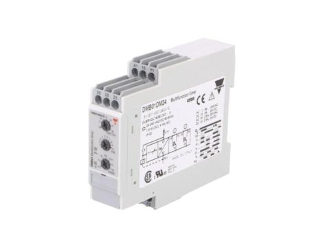 Przekaźnik czasowy, 0,1s100h, SPDT, 250VAC/8A,24VDC/5A, Szczelność: IP20 DMB01CM24